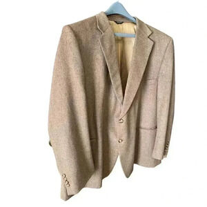 Men’s Sport Cost Blazer Size 53R PBM Camel Hair Single Breast Tan